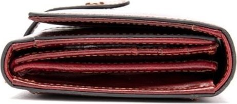 Женский вместительный кошелек бордового цвета из натуральной кожи Vintage (2414916)