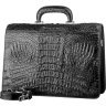 Чорний чоловічий портфель з натуральної шкіри крокодила CROCODILE LEATHER (024-18048) - 2