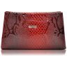 Лакированная женская косметичка из натуральной кожи с фактурой под рептилию Desisan 107094 красного цвета modnotak фото - 1