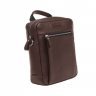 Мужская повседневная кожаная сумка-барсетка коричневого цвета Issa Hara (21181) - 3