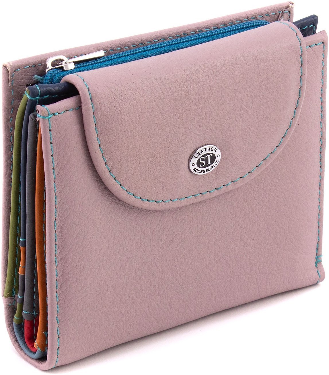 Темно-розовый женский кошелек из натуральной кожи с монетницей ST Leather 1767294