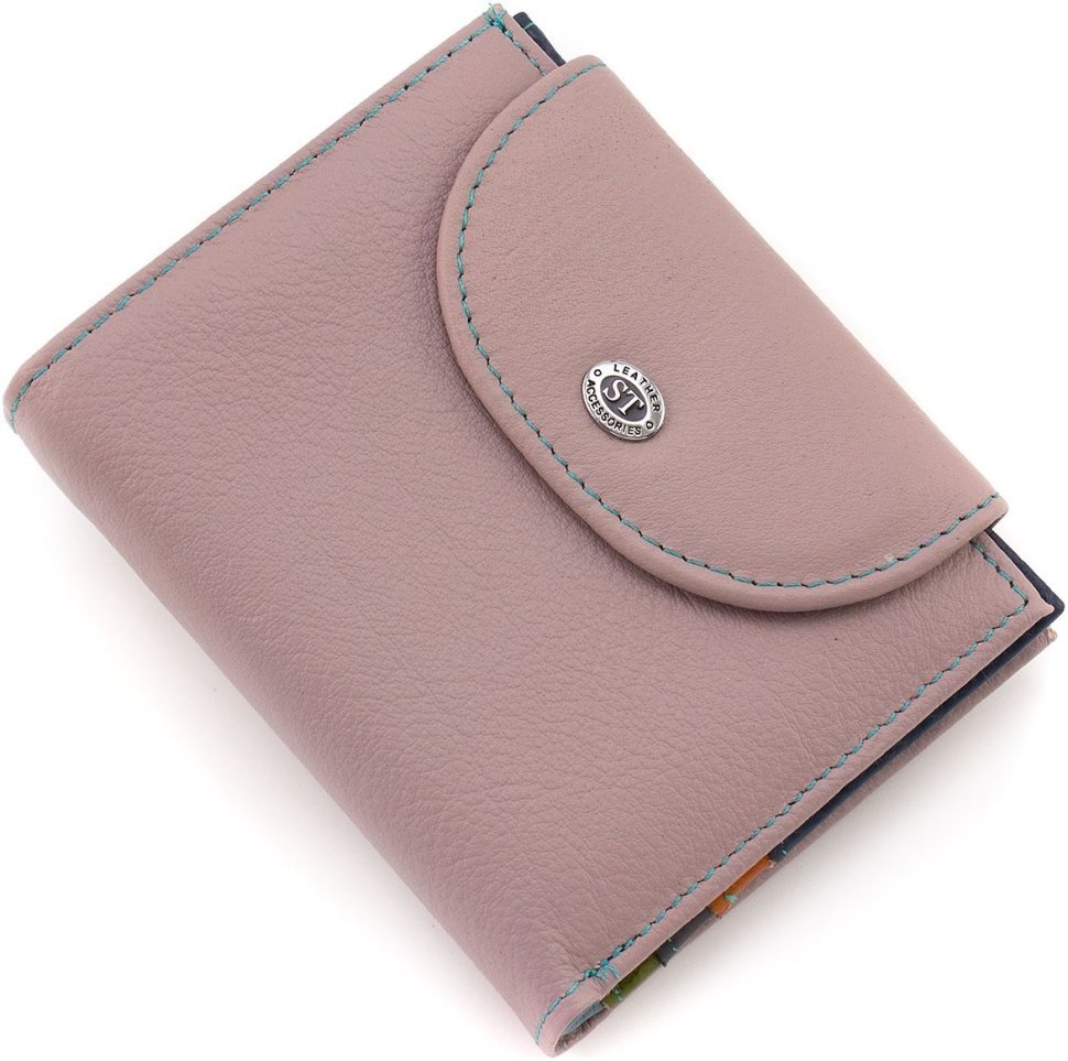 Темно-розовый женский кошелек из натуральной кожи с монетницей ST Leather 1767294