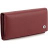 Бордовий жіночий гаманець із натуральної шкіри із клапаном на кнопці ST Leather 1767394 - 1