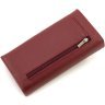 Бордовый женский кошелек из натуральной кожи с клапаном на кнопке ST Leather 1767394 - 4