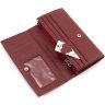 Бордовый женский кошелек из натуральной кожи с клапаном на кнопке ST Leather 1767394 - 8