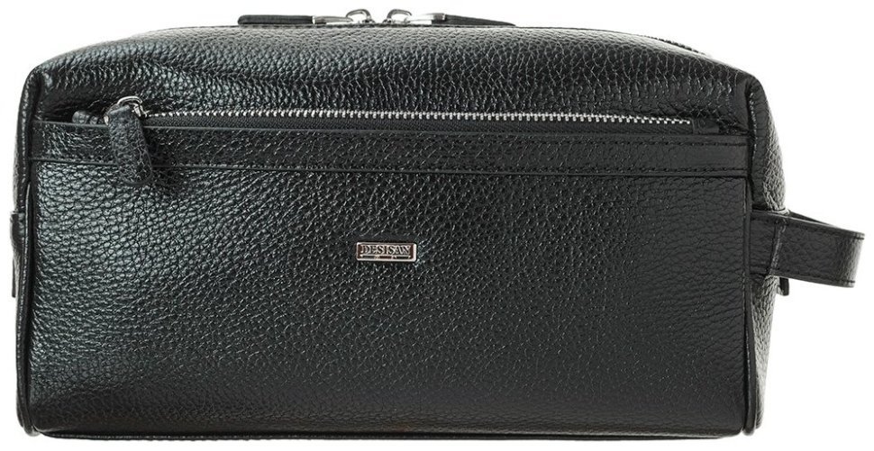 Вместительный мужской несессер из натуральной кожи флотар черного цвета Desisan 107494 фото №1 Вместительный мужской несессер из натуральной кожи флотар черного цвета Desisan 107494 modnotak фото №1