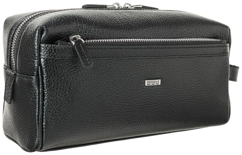 Вместительный мужской несессер из натуральной кожи флотар черного цвета Desisan 107494 фото №2 Вместительный мужской несессер из натуральной кожи флотар черного цвета Desisan 107494 modnotak фото №2