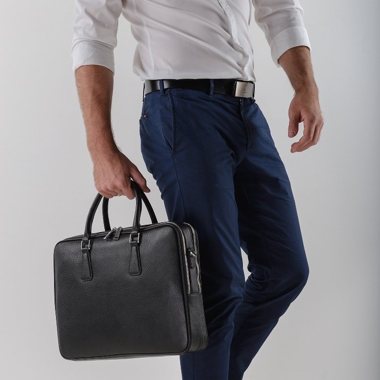 Кожаная мужская сумка под документы и ноутбук из натуральной кожи Tiding Bag (19220)