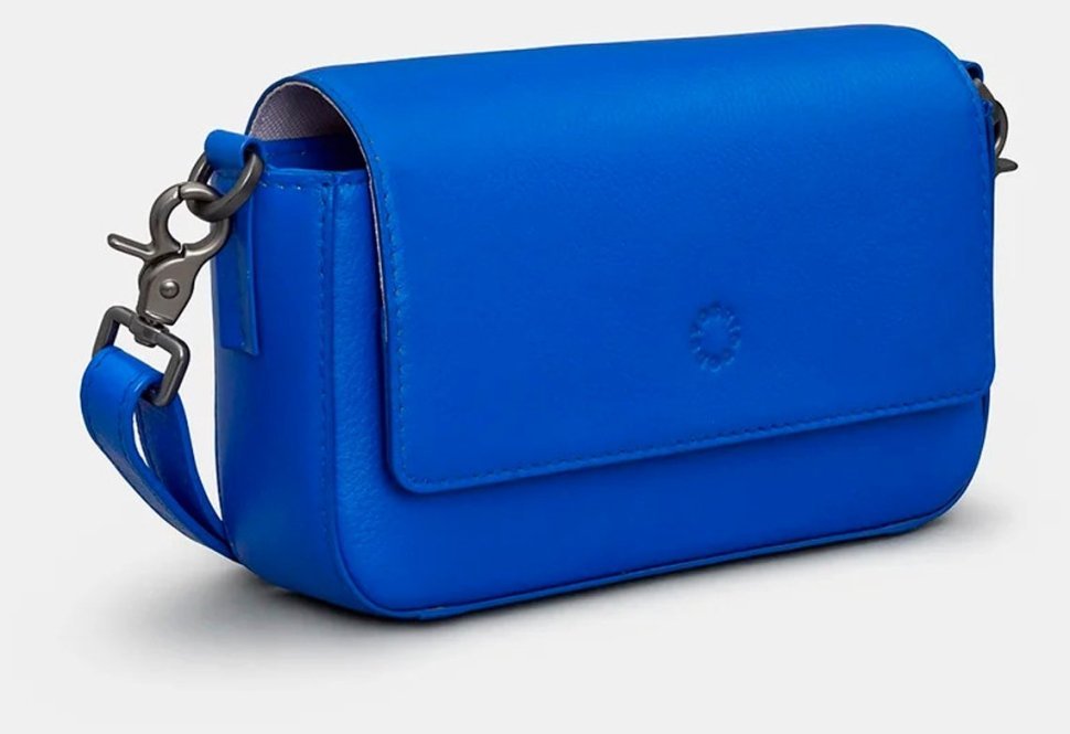 Компактна жіноча шкіряна сумка через плече Yoshi YB260 Palmer 97794 синього кольору modnotak фото №3