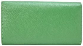 Шкіряний гаманець конверт зі шкіри флотар на кнопці Desisan 107894 зеленого кольору