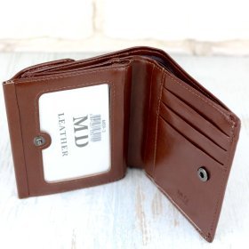 Невеликий жіночий гаманець зі шкірозамінника в коричневому кольорі MD Leather (21542)