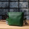 Повседневная женская сумка из фактурной кожи с текстильным плечевым ремнем Vintage 98194 зеленого цвета modnotak фото - 9