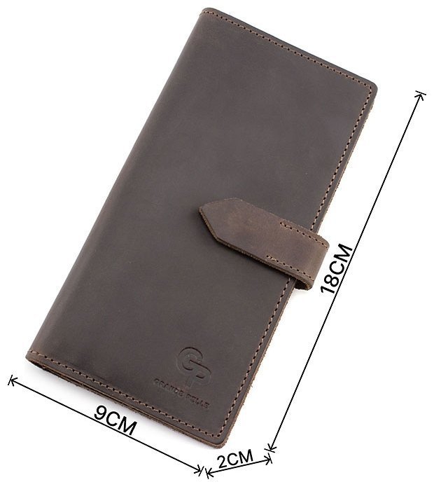 Темно-коричневый стильный кошелек ручной работы Grande Pelle (13014) фото №3 Темно-коричневый стильный кошелек ручной работы Grande Pelle (13014) modnotak фото №3