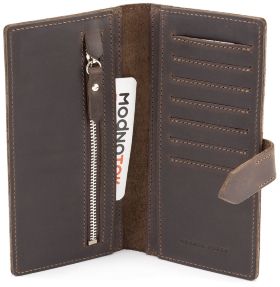 Коричневий стильний гаманець ручної роботи Grande Pelle (13014) - 2