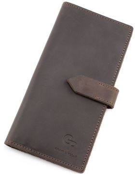 Коричневий стильний гаманець ручної роботи Grande Pelle (13014)