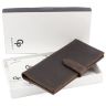 Темно-коричневий стильний гаманець ручної роботи Grande Pelle (13014) - 8