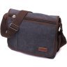 Чорна чоловіча текстильна сумка для ноутбука 13 дюймів з однією лямкою Vintage 2422200 - 1