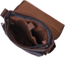 Черная мужская текстильная сумка для ноутбука 13 дюймов с одной лямкой Vintage 2422200
