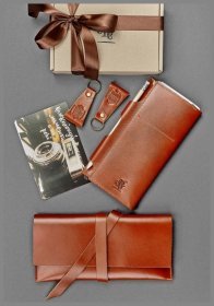 Набір шкіряних аксесуарів коричневого кольору для пари BlankNote 78594