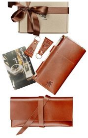 Набір шкіряних аксесуарів коричневого кольору для пари BlankNote 78594