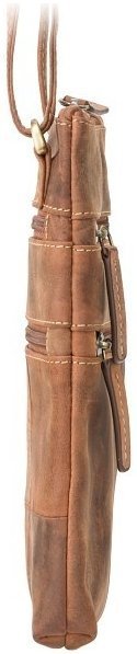 Вінтажна плечова сумка з натуральної шкіри світло-коричневого кольору Visconti Slim Bag 68894