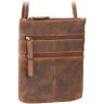 Винтажная плечевая сумка из натуральной кожи светло-коричневого цвета Visconti Slim Bag 68894 - 3