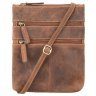 Вінтажна плечова сумка з натуральної шкіри світло-коричневого кольору Visconti Slim Bag 68894 - 4