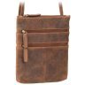 Вінтажна плечова сумка з натуральної шкіри світло-коричневого кольору Visconti Slim Bag 68894 - 6