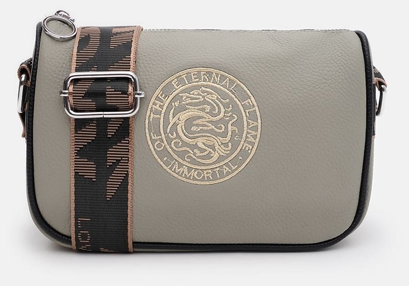Женская сумка кросс боди из фактурной кожи серого цвета Borsa Leather 108994 фото №2 Женская сумка кросс боди из фактурной кожи серого цвета Borsa Leather 108994 modnotak фото №2