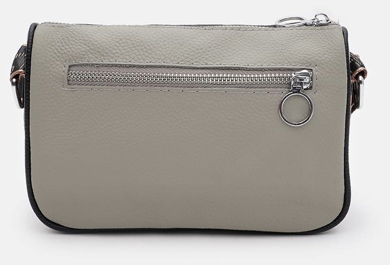 Женская сумка кросс боди из фактурной кожи серого цвета Borsa Leather 108994 фото №3 Женская сумка кросс боди из фактурной кожи серого цвета Borsa Leather 108994 modnotak фото №3