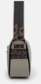 Жіноча сумка крос боді з фактурної шкіри сірого кольору Borsa Leather 108994