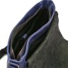 Мужская синяя сумка-мессенджер через плечо из кожи крейзи хорс - TARWA (21688) - 7