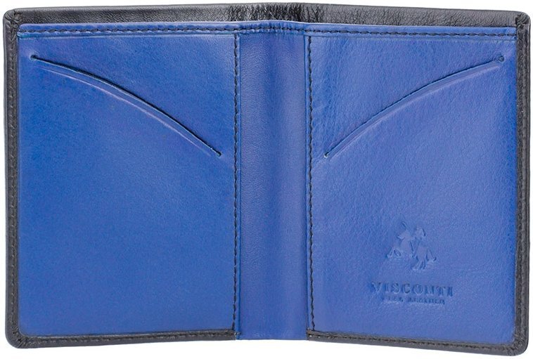 Мужское портмоне маленького размера из черной кожи с RFID - Visconti Saber 68994