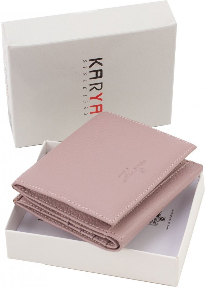 Темно-рожевий невеликий жіночий гаманець турецького виробництва з натуральної шкіри KARYA (19520)