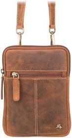 Светло-коричневая мужская сумка маленького размера из винтажной кожи Visconti Remi 69194