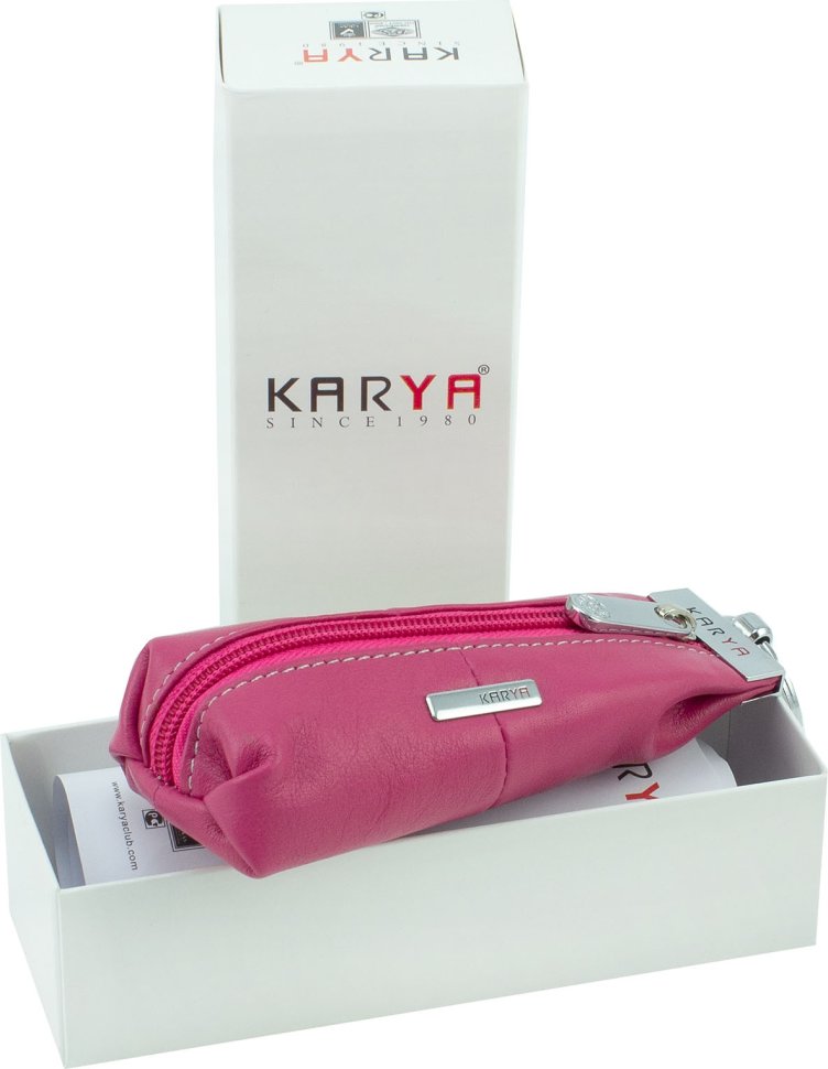 Яркая розовая ключница на молнии KARYA (446-040)