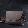 Маленькая женская кожаная сумка-кроссбоди бежевого цвета с клапаном Vintage 2422257 - 8