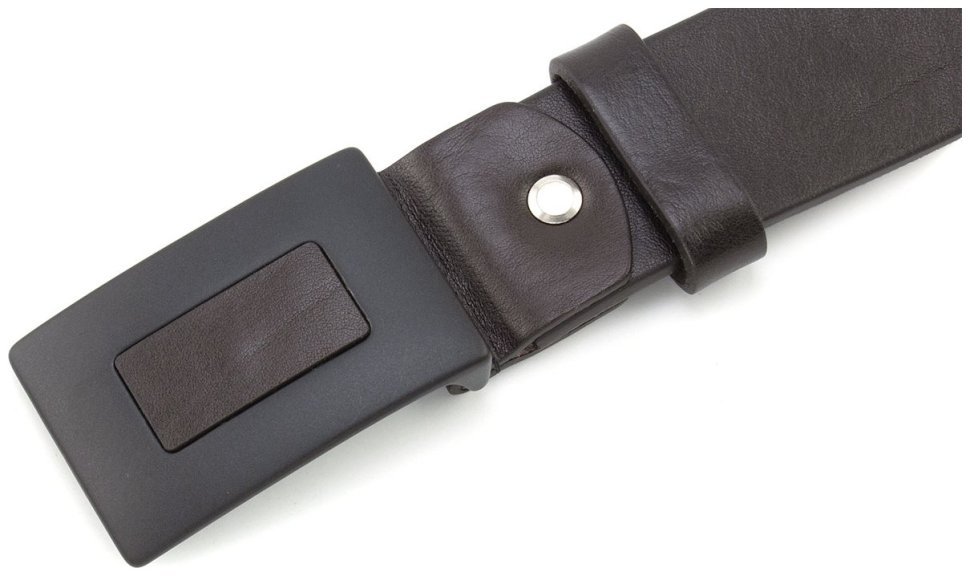 Темно-коричневий шкіряний універсальний ремінь із пряжкою-цвяхом Gherardini 40659