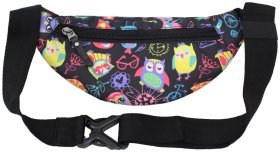 Поясная сумка для детей (бананка) из текстиля с принтом совы Bagland 111095