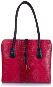 Стильная женская сумка с тиснением под крокодила Desisan 81195 Красная