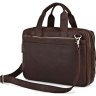 Вместительная мужская деловая сумка коричневого цвета VINTAGE STYLE (14136) - 2