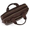 Вместительная мужская деловая сумка коричневого цвета VINTAGE STYLE (14136) - 4