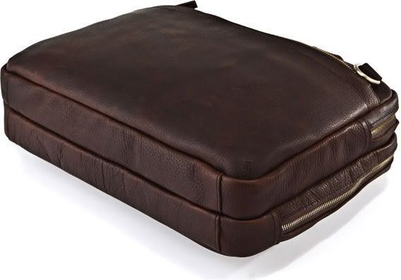 Містка чоловіча ділова сумка коричневого кольору VINTAGE STYLE (14136)