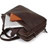 Вместительная мужская деловая сумка коричневого цвета VINTAGE STYLE (14136) - 7