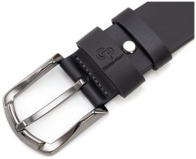 Ремень мужской кожаный батал длиной до 145 см Grande Pelle 41104 (черный)