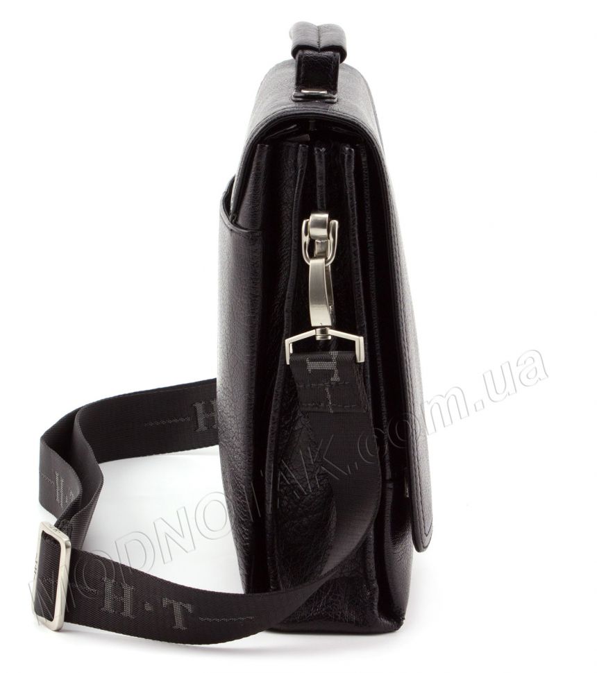 Містка шкіряна чоловіча сумка з клапаном і ручкою H.T Leather Collection (9010-7)