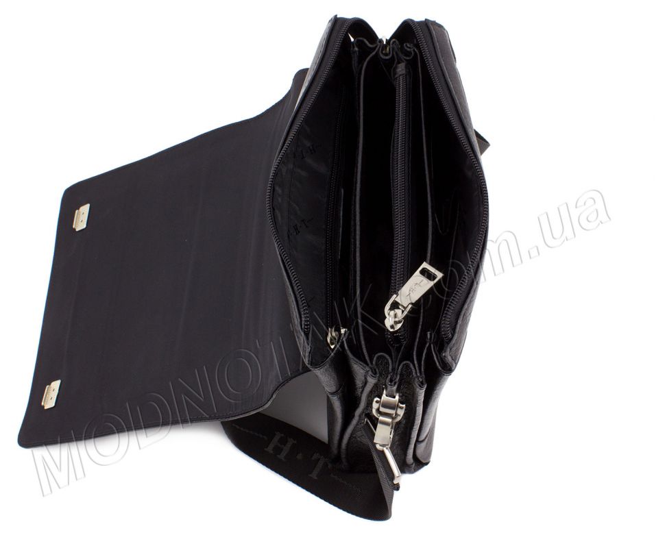 Вместительная кожаная мужская сумка с клапаном и ручкой H.T Leather Collection (9010-7)