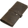 Мужской винтажный купюрник из натуральной кожи коричневого цвета с монетницей Vintage (14473) - 1