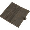 Мужской винтажный купюрник из натуральной кожи коричневого цвета с монетницей Vintage (14473) - 5