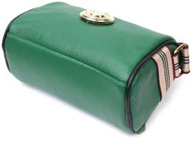 Женская зеленая сумка из натуральной кожи с оригинальным украшением Vintage 2422261